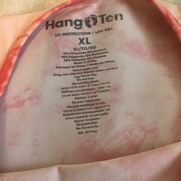 HANG TEN Women's Size XL Pink Tye Dye Long Sleeve Stretchy Sun Tee - Picture 6 of 11